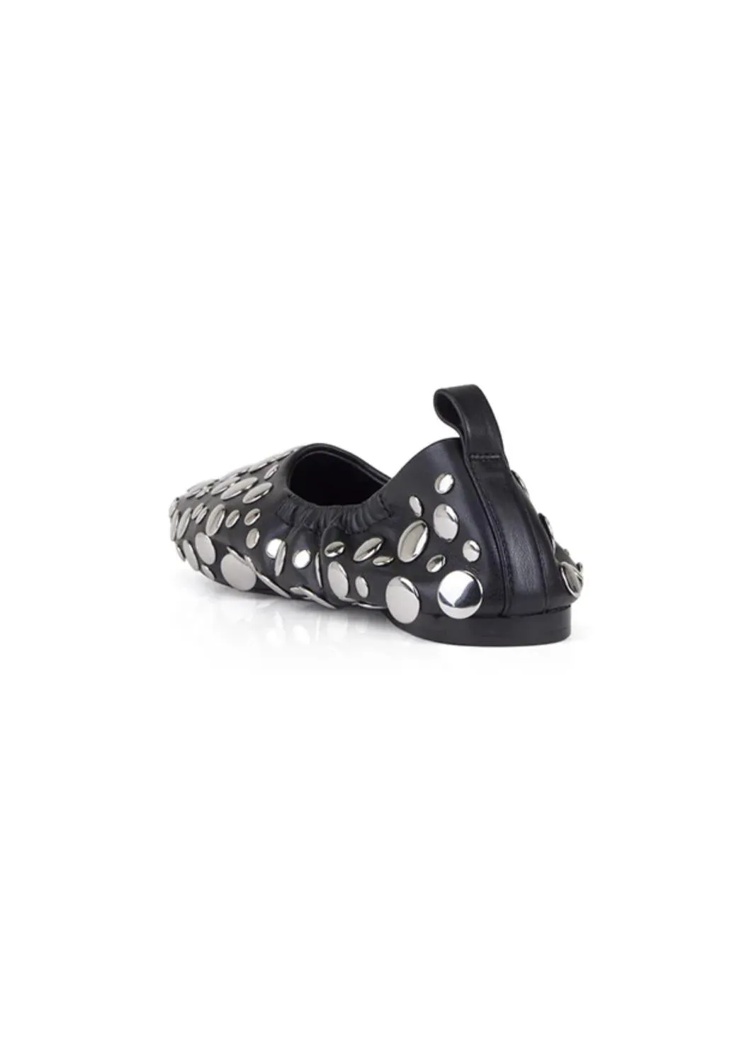 Women's Studded Riad Flat Shoe In Black