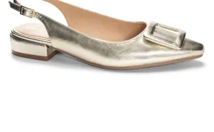 Women's Sweetie Metal Flat Shoes In Gold
