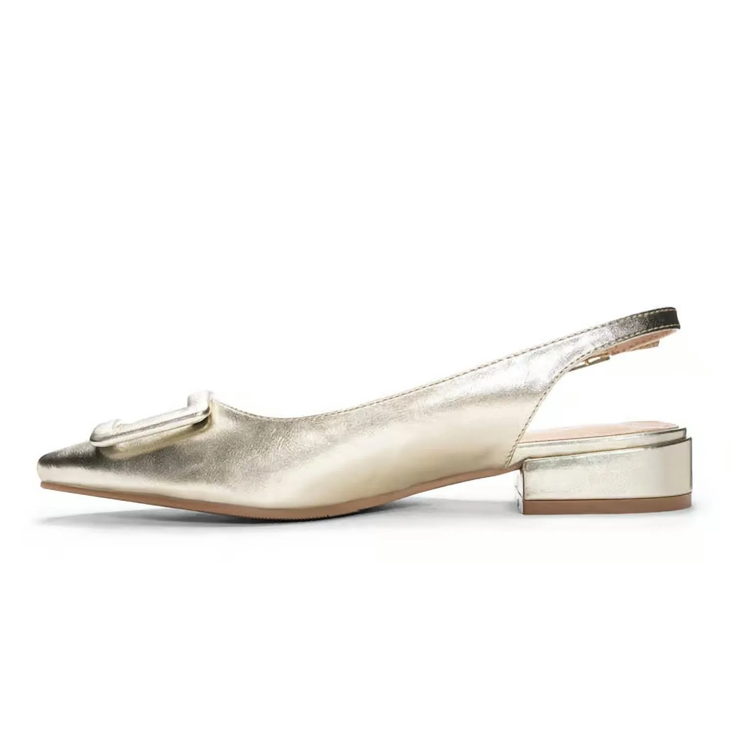 Women's Sweetie Metal Flat Shoes In Gold