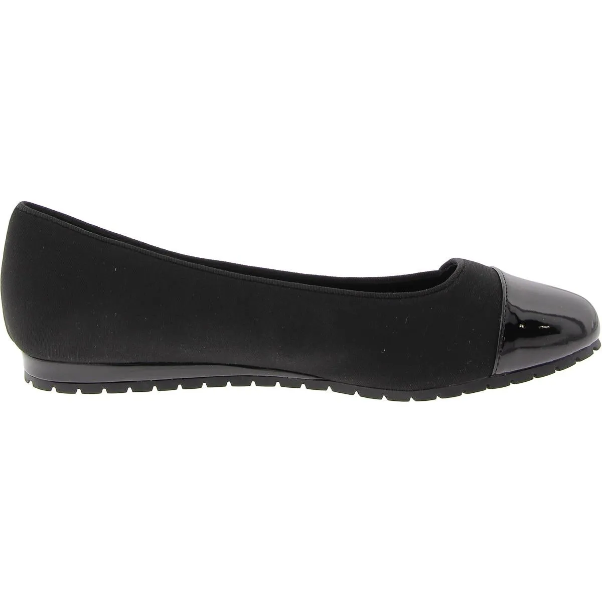 Womens Toe Cap Patent Ballet Flats