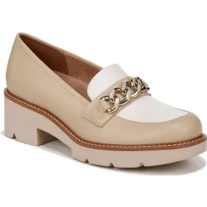 Womens Two Tone Faux Leather Loafers
