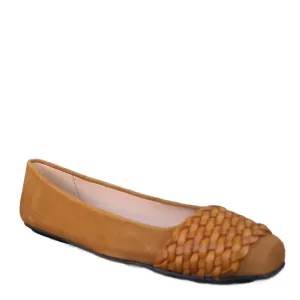 Women's Via Braid Flat In Tan