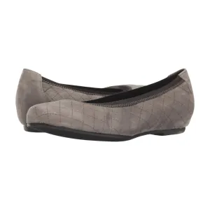 Women's Vicki Quilted Flat Shoe In Etched Tauple Suede