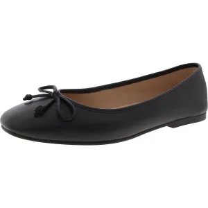 Yara Soft Ballet Womens Bow Faux Leather Ballet Flats
