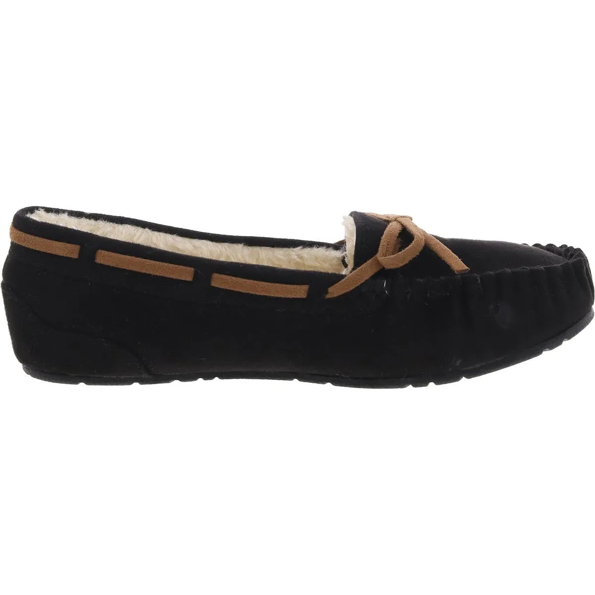 Yum Womens Faux Fur Lined Faux Suede Boat Shoes